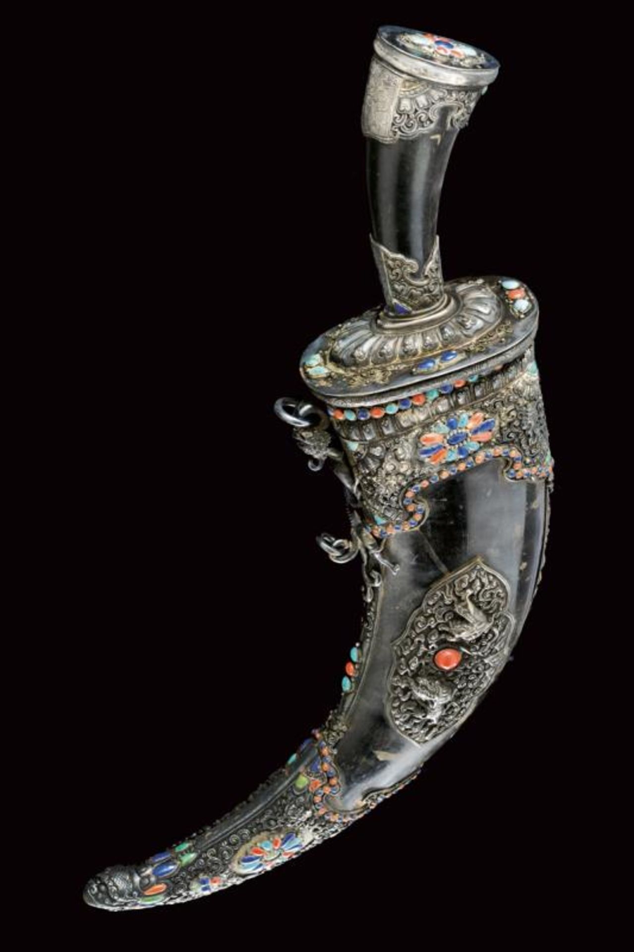 A rare silver-mounted ceremonial short sword - Image 8 of 8