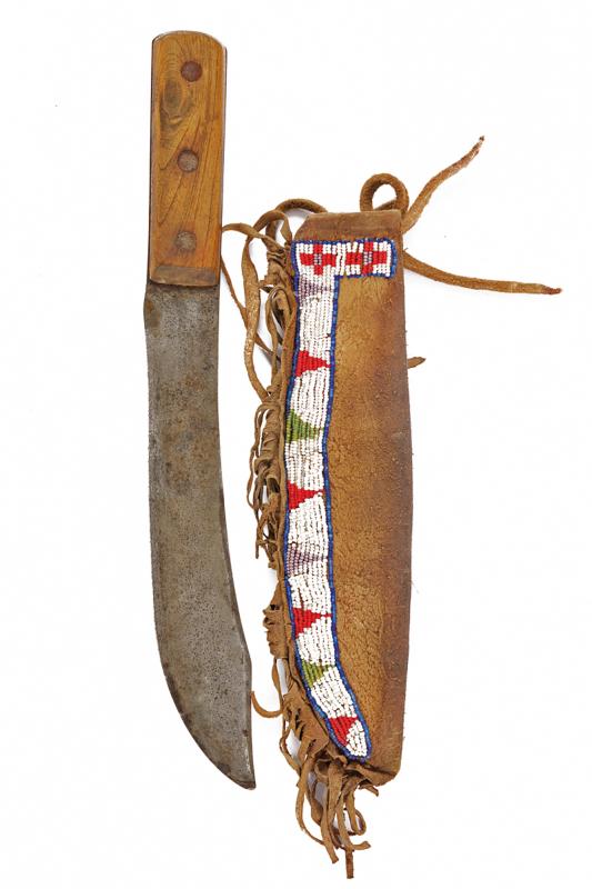 A Sioux knife with scabbard