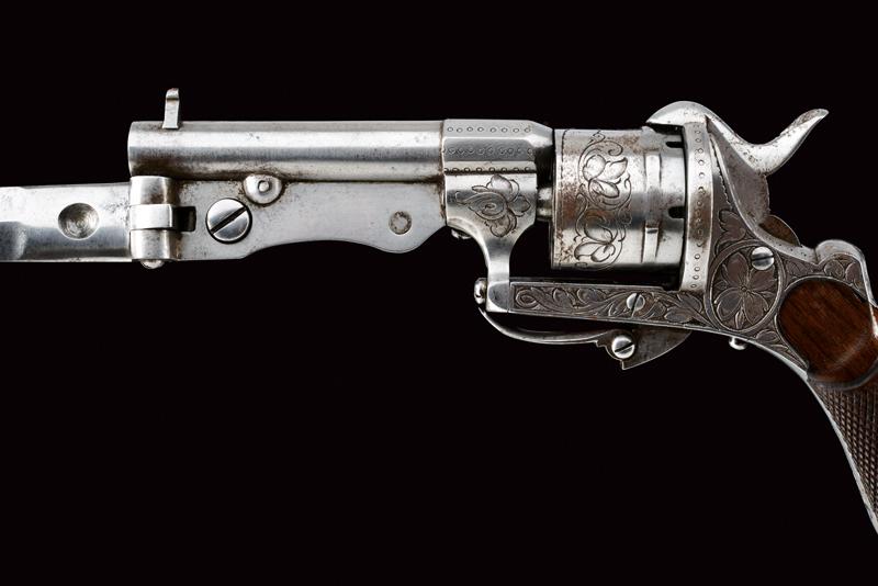 A rare pin-fire revolver with folding knife - Image 5 of 7