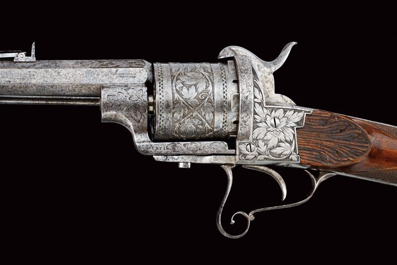 A beautiful Lefaucheux pin fire revolving rifle - Image 4 of 11