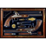 A cased pair of percussion pistols by Zuluaga