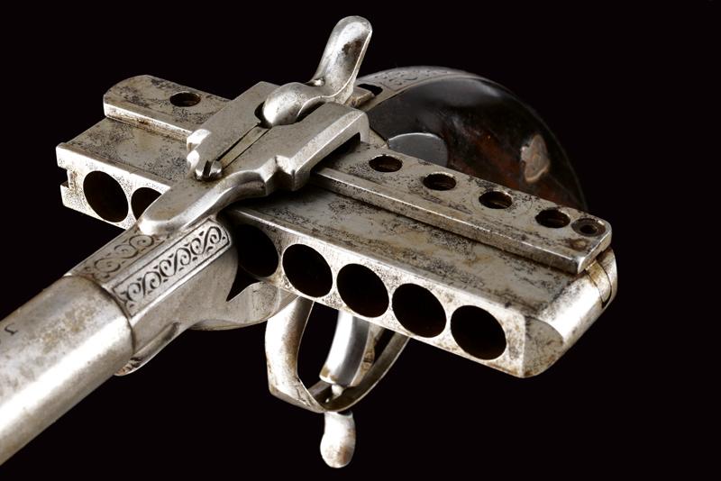 A rare eight-shot Jarre pinfire pistol - Image 4 of 9