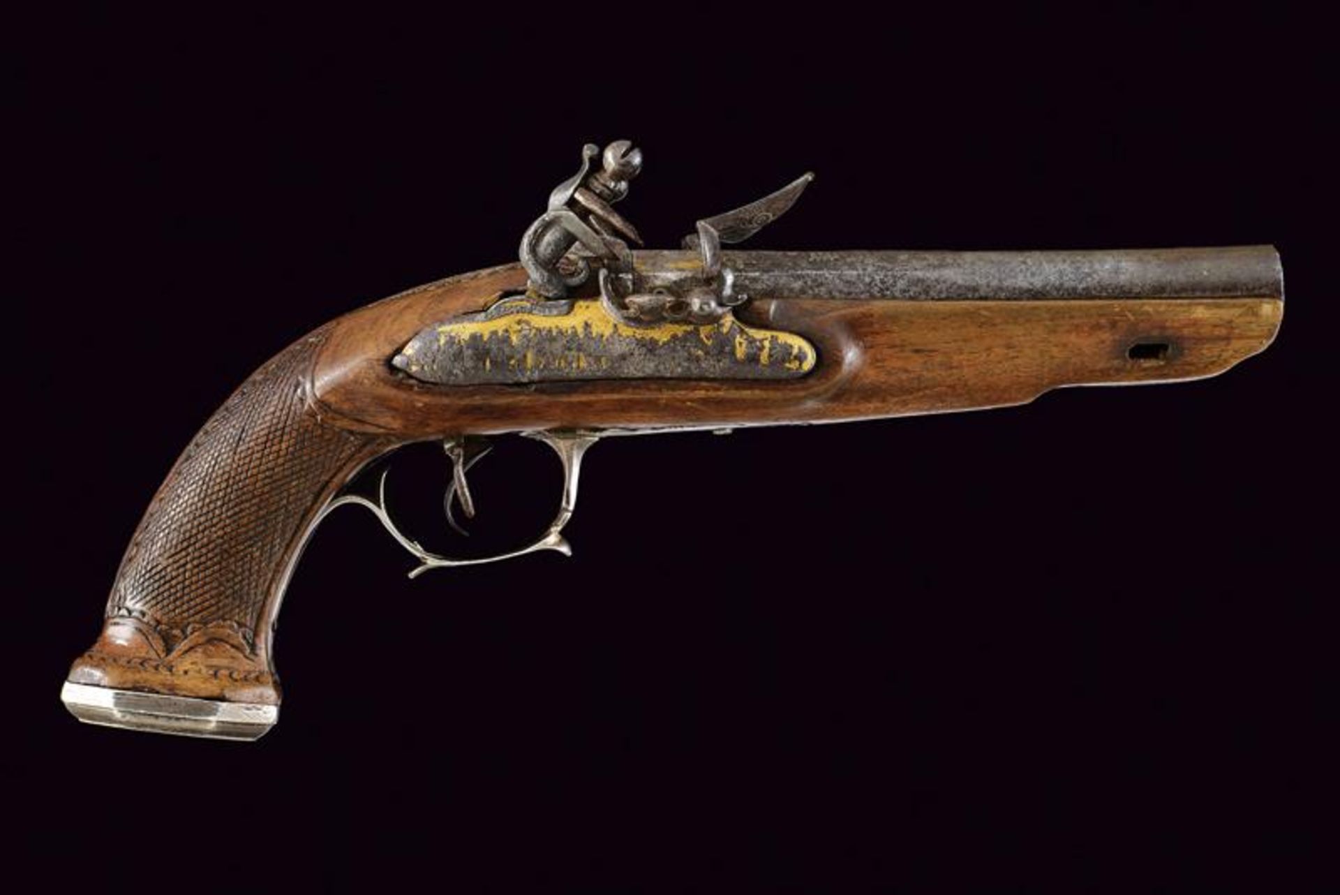 An interesting double barrelled flintlock officers pistol - Image 10 of 10