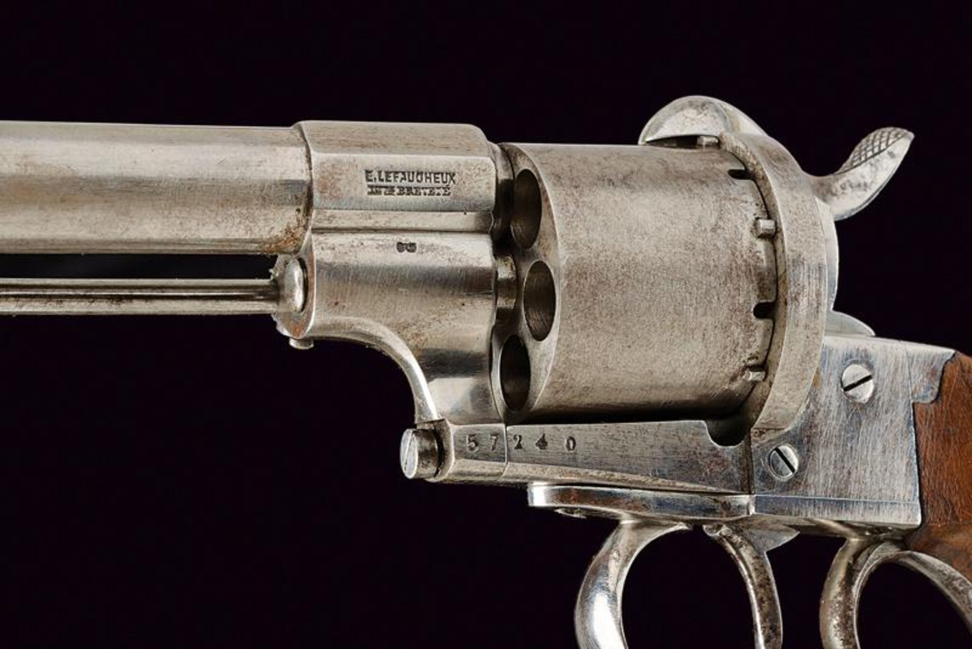 A Lefaucheux pinfire revolver by Jongen Freres based on the 1858/1859 model - Image 4 of 5