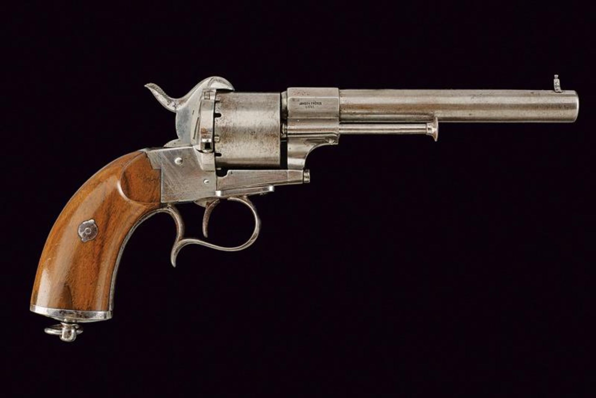 A Lefaucheux pinfire revolver by Jongen Freres based on the 1858/1859 model