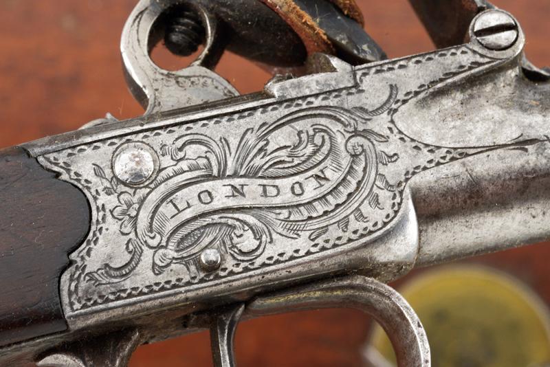 A cased pair of flintlock pocket pistols by T. Staton - Image 3 of 6