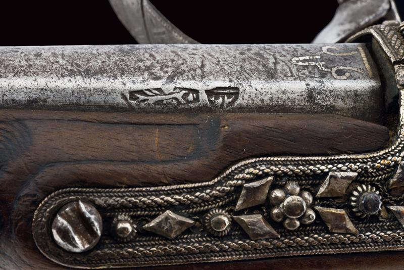 A beautiful silver mounted flintlock pistol in Ali Pasha style - Image 9 of 12