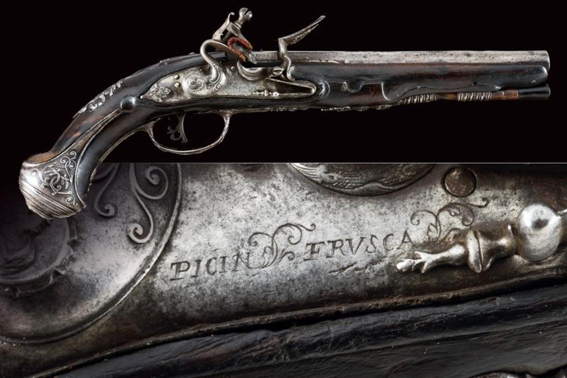 A rare flintlock pistol by Picin Frusca