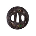 A fine tsuba signed Hirata Haruaki