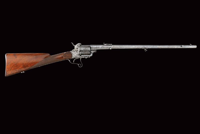 A beautiful Lefaucheux pin fire revolving rifle - Image 11 of 11