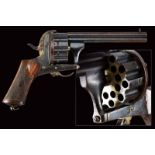 A rare twenty-shot over-and-under barreled pinfire revolver
