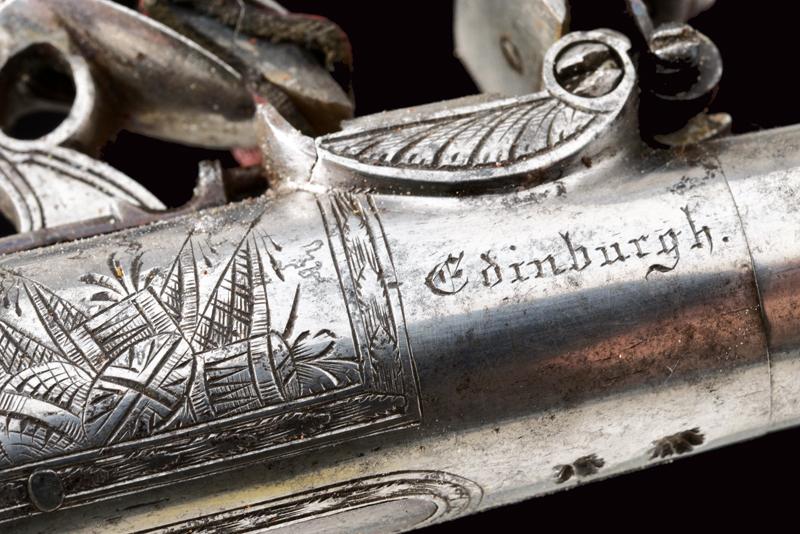 A cased pair of flintlock pocket pistols by William McLauchlan - Image 3 of 7