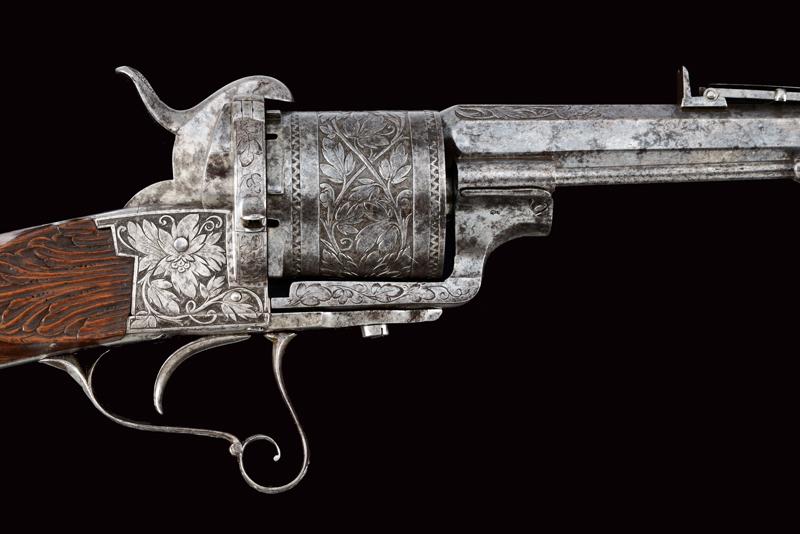 A beautiful Lefaucheux pin fire revolving rifle - Image 2 of 11