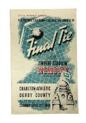 1946 FA Cup Final Charlton Athletic v Derby County football programme played 27th April 1946 at Wemb