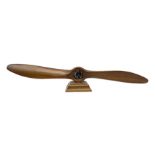 Early 20th century novelty small propeller mantle clock reputedly made by an apprentice at Blackburn