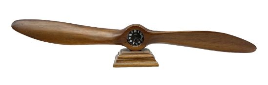 Early 20th century novelty small propeller mantle clock reputedly made by an apprentice at Blackburn