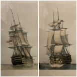 By and after John Ward of Hull (British 1798-1849): 'H M S Britannia of 120 Guns'