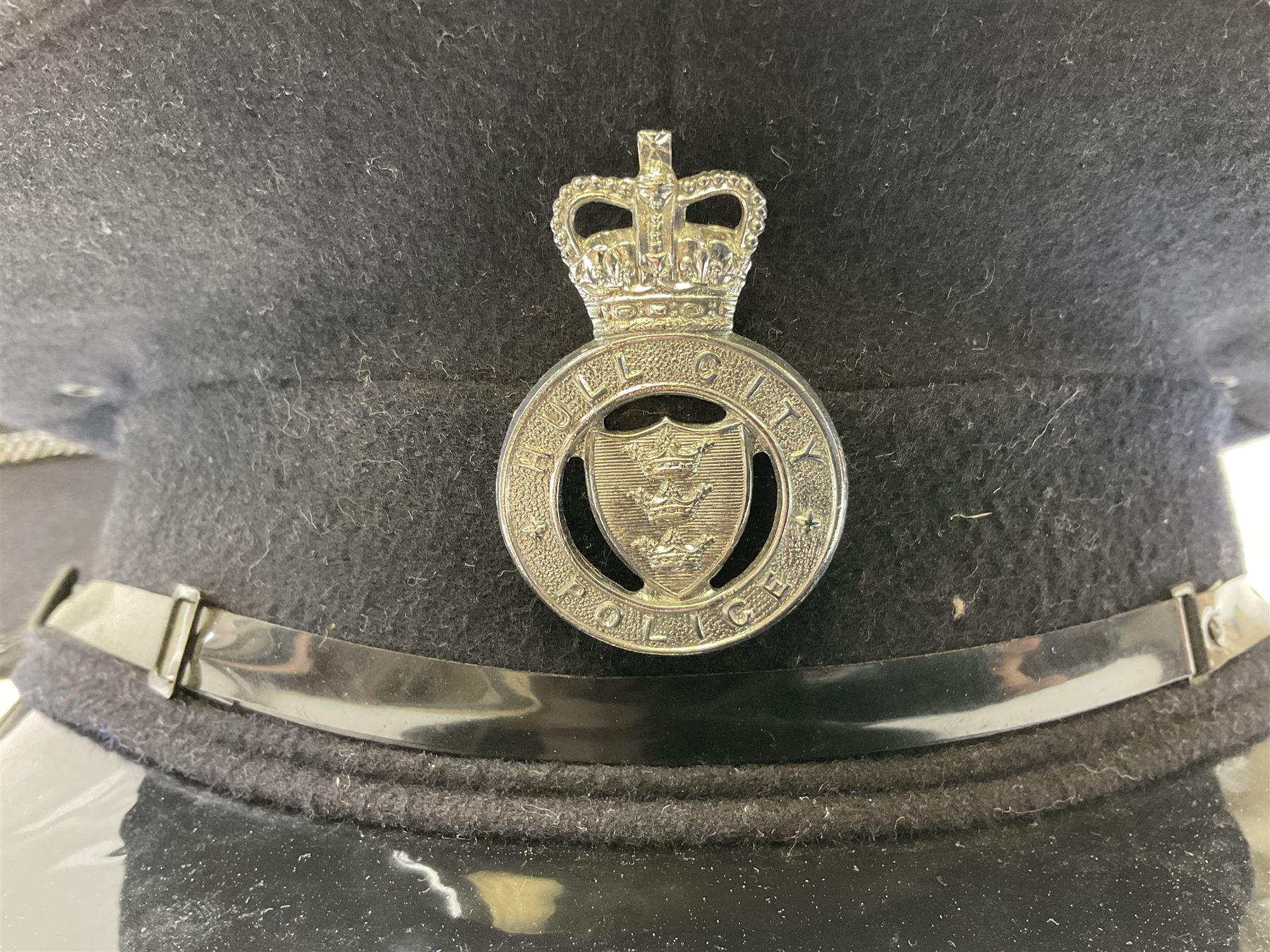 Hull City Police - Christys London helmet with king's crown night plate and a peaked cap (2) - Image 2 of 12