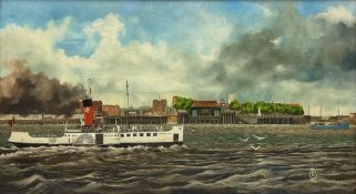 Richard Pearson (British 20th Century): Tattershall Castle Ferry on the Humber