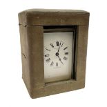 Early 20th century brass cased carriage clock retailed by Barnby & Rust Hull