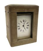 Early 20th century brass cased carriage clock retailed by Barnby & Rust Hull