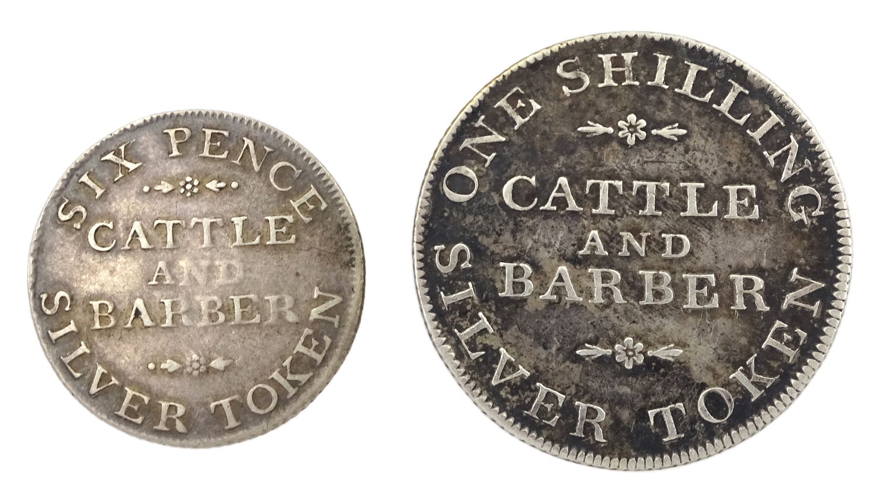 Two York 1811 Cattle and Barber silver tokens - Image 2 of 2