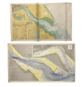 Two late 20th century charts of the River Humber entitled 'River Humber and the River Ouse and Trent