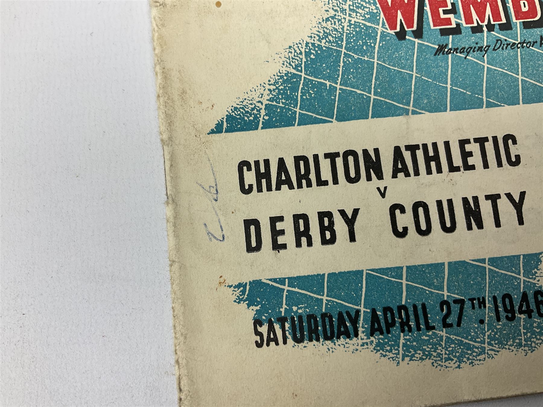 1946 FA Cup Final Charlton Athletic v Derby County football programme played 27th April 1946 at Wemb - Image 3 of 11