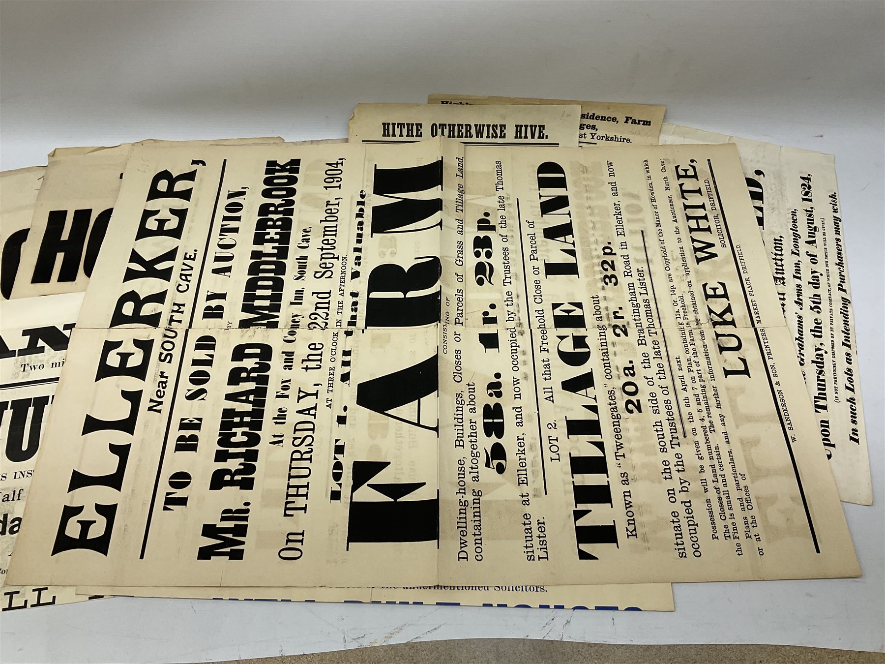 Seven late 19th/early 20th century auction posters of Hull/Yorkshire interest for properties in Hith - Image 4 of 12