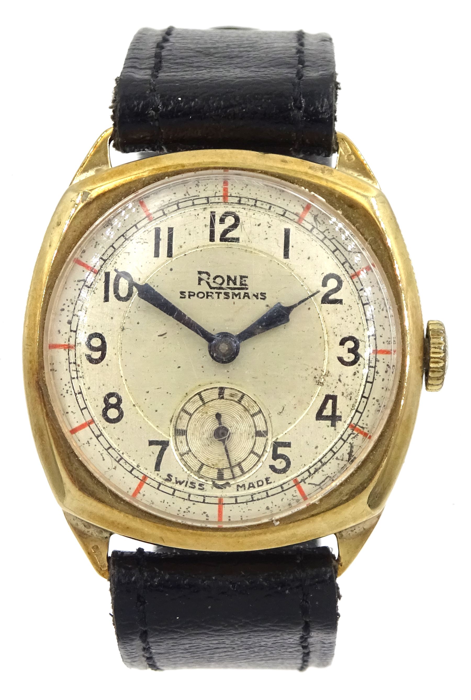 Raich Carter - Rone Sportsmans gent's 9ct gold cased manual wind wrist-watch