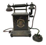 Early 20th century Danish desk telephone inscribed The Ericsson Bell Telephone Co. Glasgow to one si