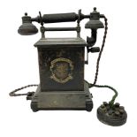 Early 20th century Danish desk telephone inscribed The Ericsson Bell Telephone Co. Glasgow to one si