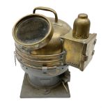 Early 20th century ships brass cased binnacle marked patt.1152 of domed cylindrical form with lift-o