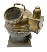 Early 20th century ships brass cased binnacle marked patt.1152 of domed cylindrical form with lift-o