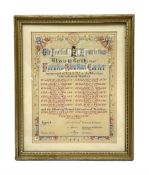 Football Association illuminated manuscript certificate awarded to Horatio Stratton Carter (Raich Ca