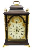 A late 18th century ebonised bracket clock retailed by William Rust