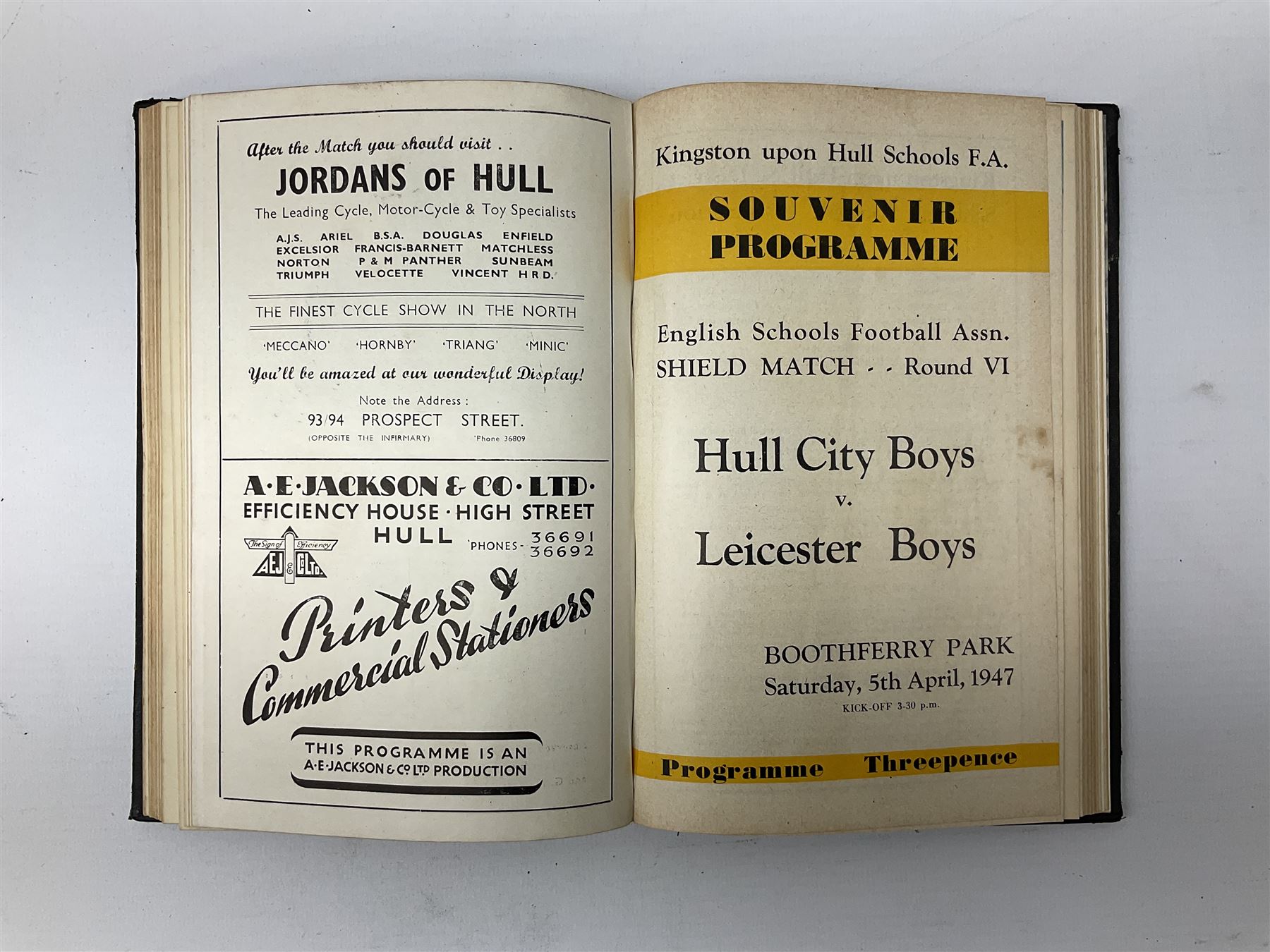 Hull City A.F.C. - two bound volumes of 1940s home match programmes; volume one 1946-7 season contai - Image 2 of 7