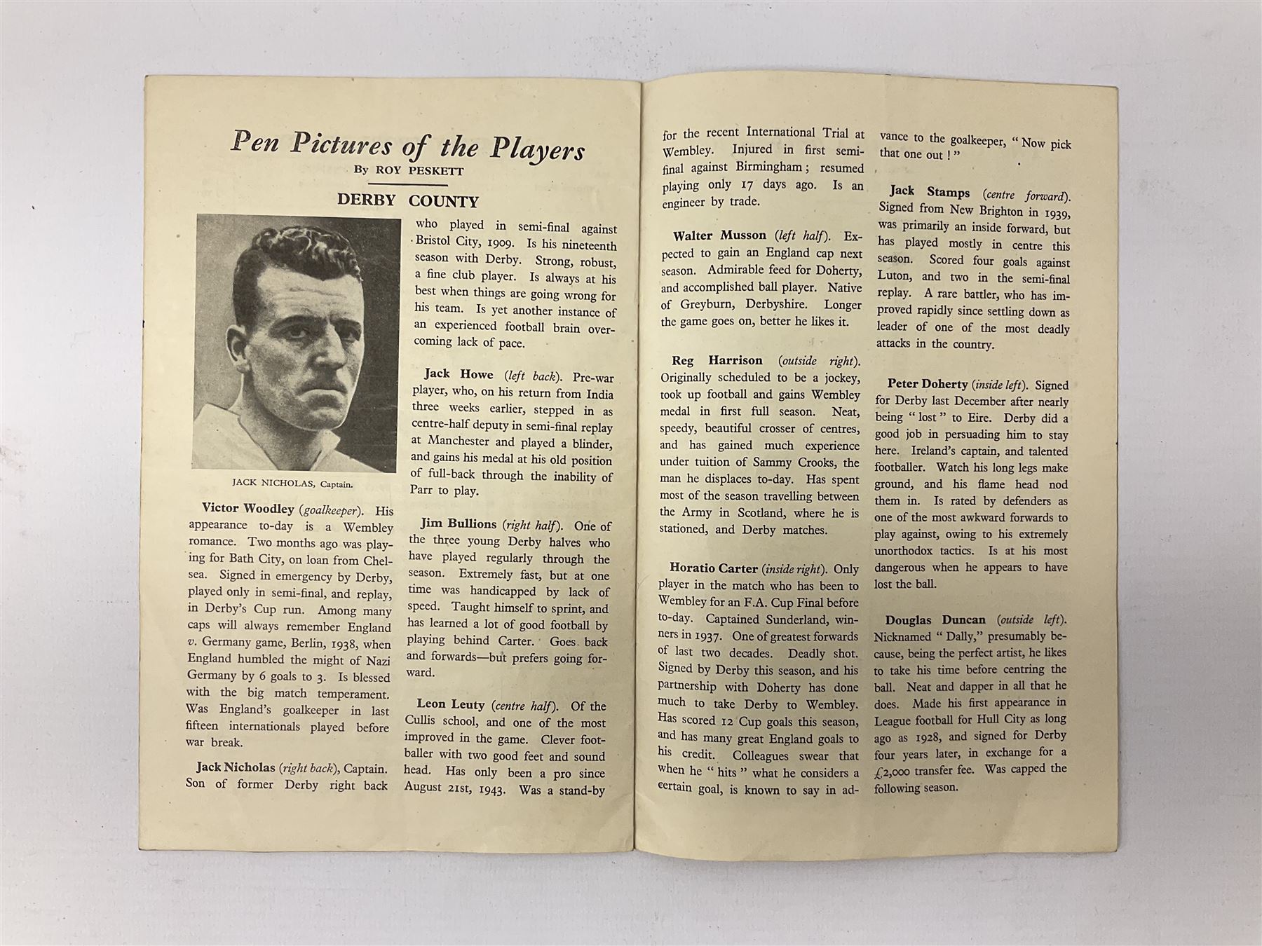 1946 FA Cup Final Charlton Athletic v Derby County football programme played 27th April 1946 at Wemb - Image 8 of 9