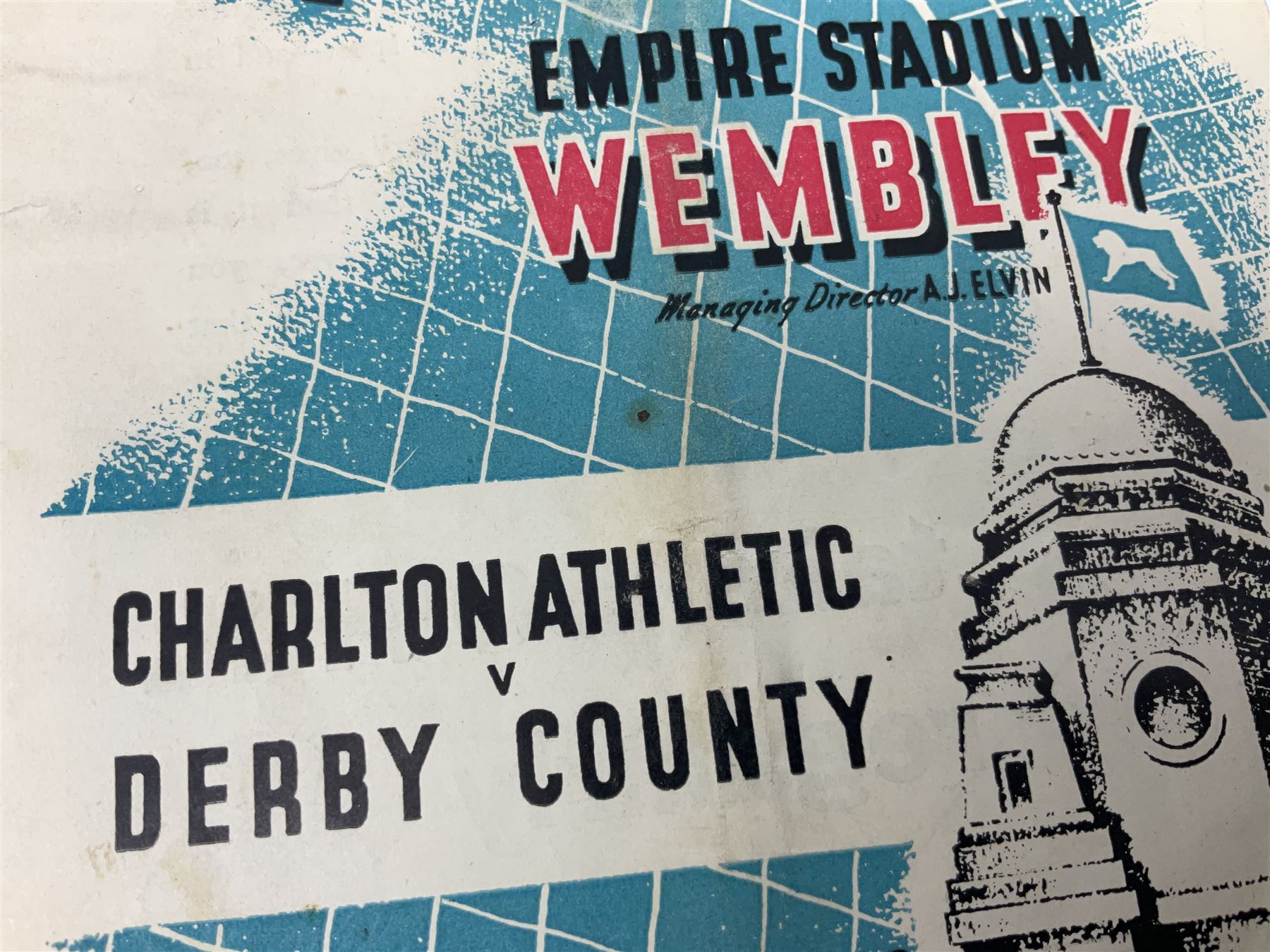 1946 FA Cup Final Charlton Athletic v Derby County football programme played 27th April 1946 at Wemb - Image 2 of 9