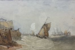 John Francis Salmon (British 1808-1886): Landing a Cutter at Bridlington