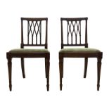 Pair 19th century mahogany side chairs