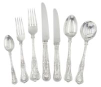 Modern silver Kings pattern canteen for twelve place settings