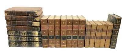 Twenty 18th/19th century leather bound books including part sets of Oeuvres De Messire Jacques-Benig