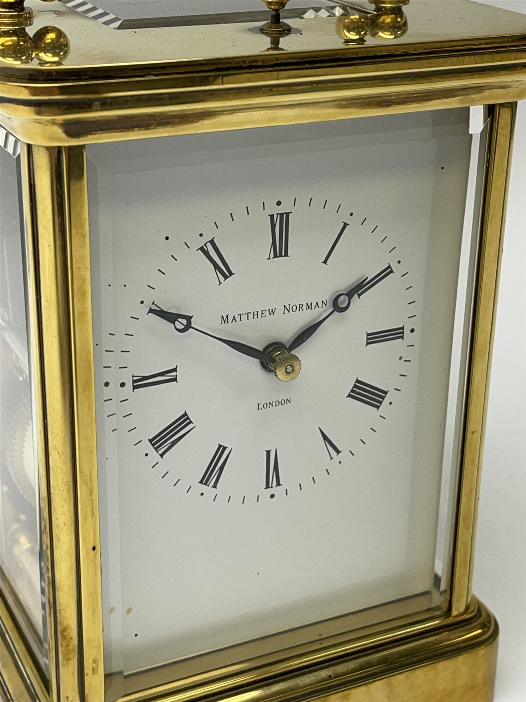 Corniche cased 20th century carriage clock dial inscribed �Matthew Norman - Image 3 of 7