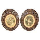 Pair of early 20th century carved and pierced Burmese hardwood frames