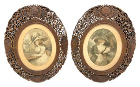 Pair of early 20th century carved and pierced Burmese hardwood frames