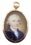 English School (Circa 1790) Portrait miniature upon ivory Head and shoulder portrait of gentleman