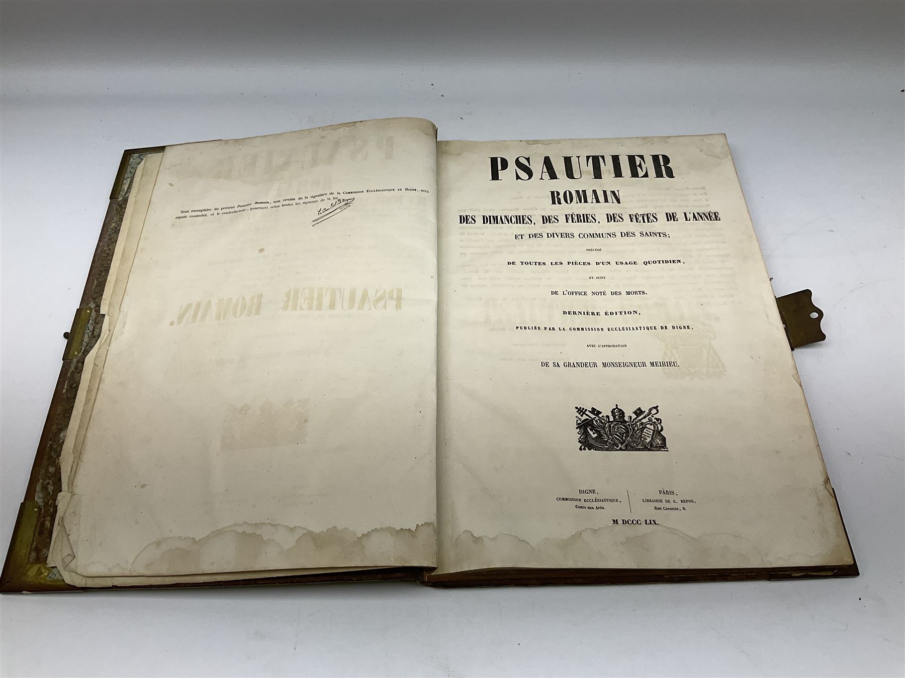 Six 19th century leather bound books of music comprising Graduale Juxta Missale Romanum and Antiphon - Image 21 of 21