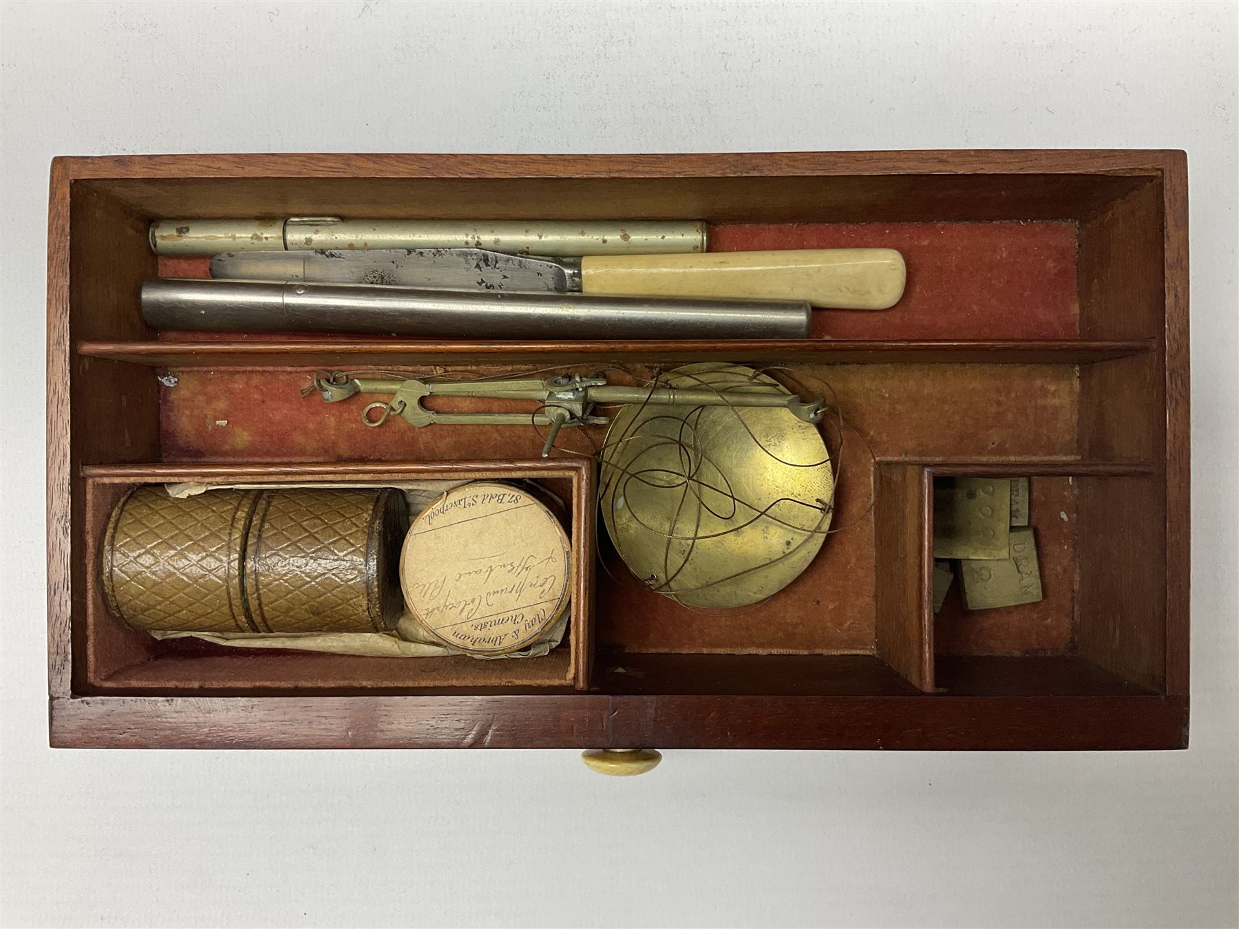 19th century mahogany travelling apothecary cabinet - Image 11 of 18