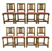 'Squirrelman' set eight oak chairs